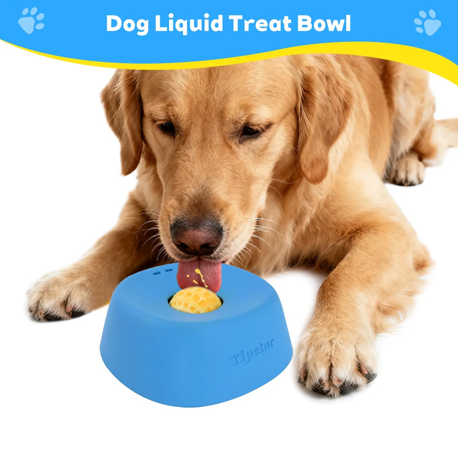 Elevate Your Pet's Mealtime with the Yipetor Slow Feeder Dog Bowl – No Spill Design for Liquid Treats, Perfect for Bone Broth and Yogurt, Ideal Gift for All Breeds!