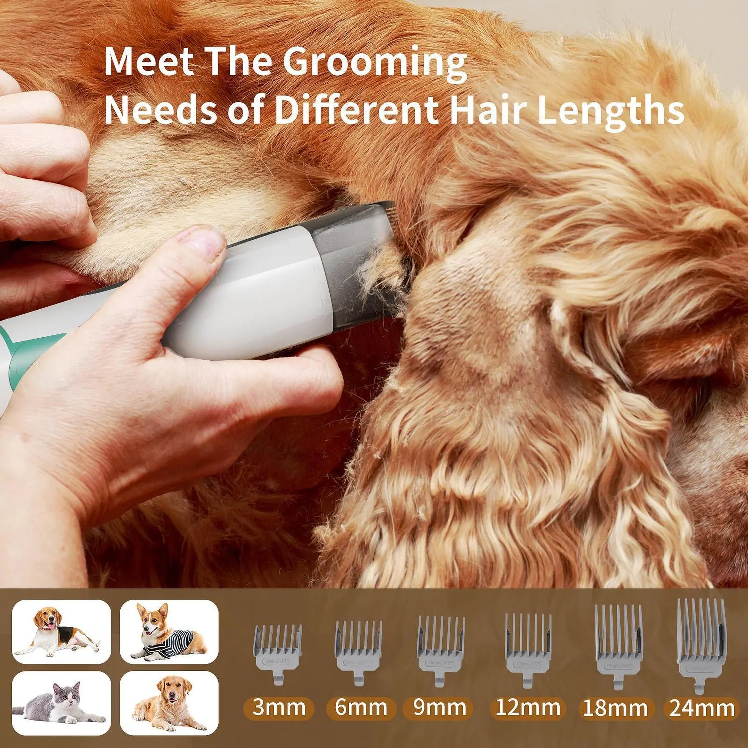 Ultimate 7-In-1 Pet Grooming Vacuum for Dogs & Cats – Effortless Grooming with Multi-Pack Attachments and Low Noise Design