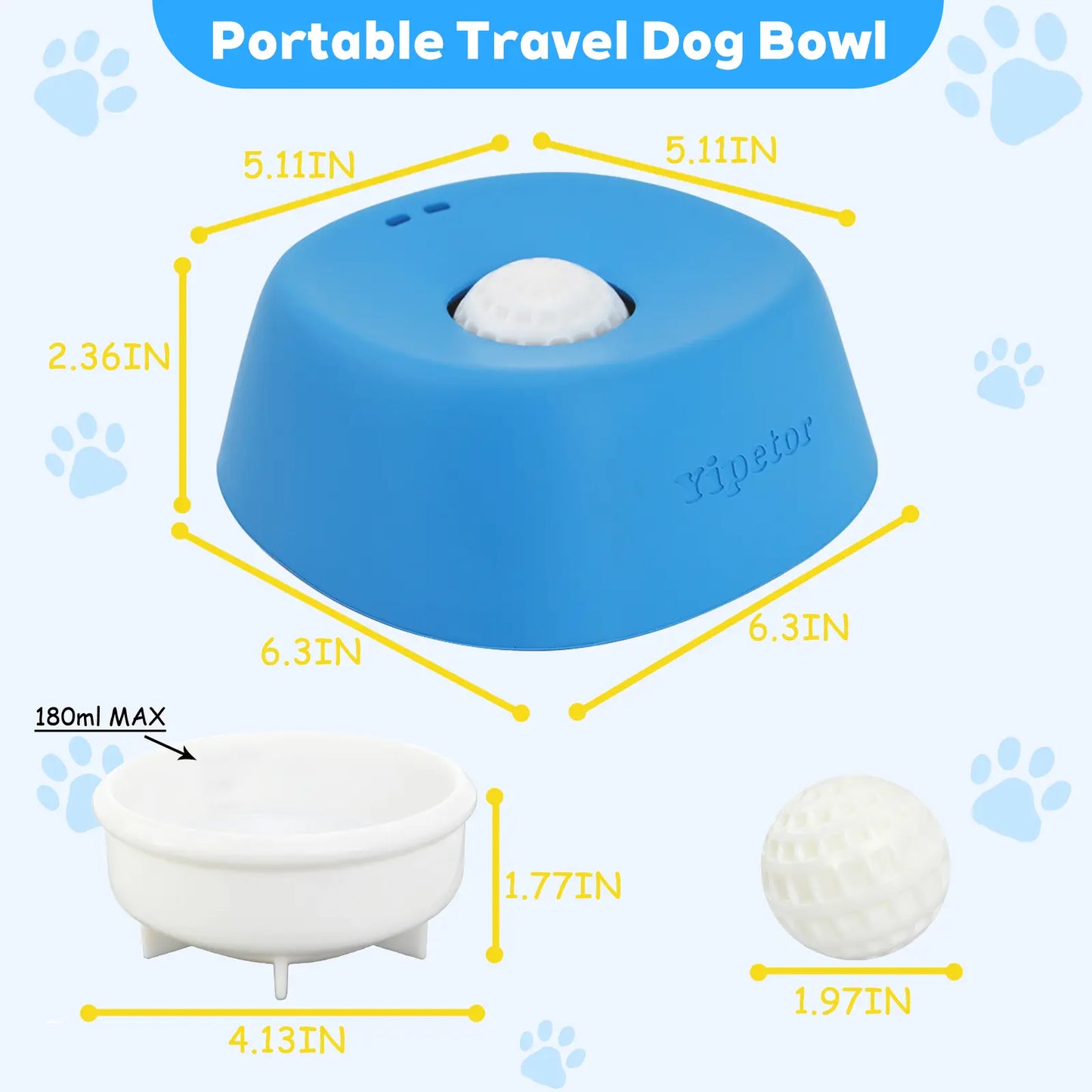 Elevate Your Pet's Mealtime with the Yipetor Slow Feeder Dog Bowl – No Spill Design for Liquid Treats, Perfect for Bone Broth and Yogurt, Ideal Gift for All Breeds!