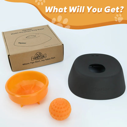 Elevate Your Pet's Mealtime with the Yipetor Slow Feeder Dog Bowl – No Spill Design for Liquid Treats, Perfect for Bone Broth and Yogurt, Ideal Gift for All Breeds!