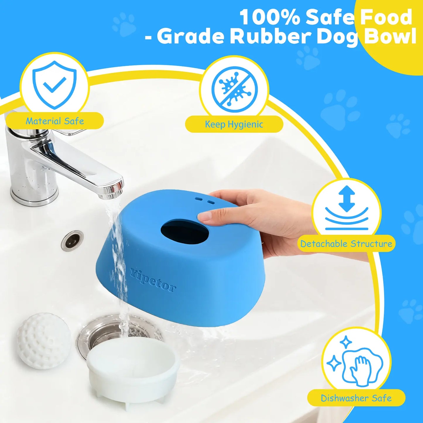 Elevate Your Pet's Mealtime with the Yipetor Slow Feeder Dog Bowl – No Spill Design for Liquid Treats, Perfect for Bone Broth and Yogurt, Ideal Gift for All Breeds!