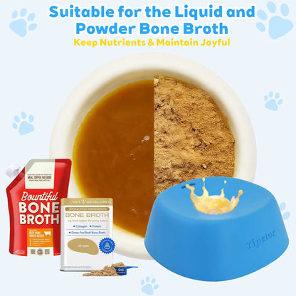 Elevate Your Pet's Mealtime with the Yipetor Slow Feeder Dog Bowl – No Spill Design for Liquid Treats, Perfect for Bone Broth and Yogurt, Ideal Gift for All Breeds!