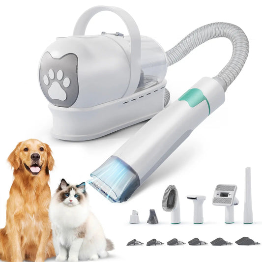 Ultimate 7-In-1 Pet Grooming Vacuum for Dogs & Cats – Effortless Grooming with Multi-Pack Attachments and Low Noise Design