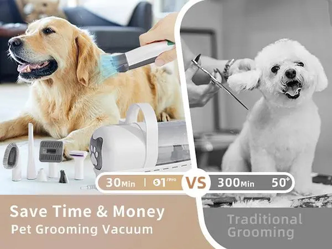 Ultimate 7-In-1 Pet Grooming Vacuum for Dogs & Cats – Effortless Grooming with Multi-Pack Attachments and Low Noise Design